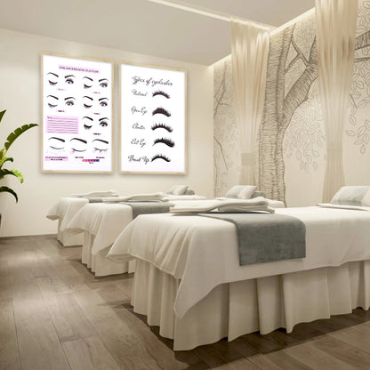 Lash Extensions Guide Poster Prints Makeup Wall Art Picture Decor Eyelash Business Form Art Canvas Beauty Salon Room Decoration