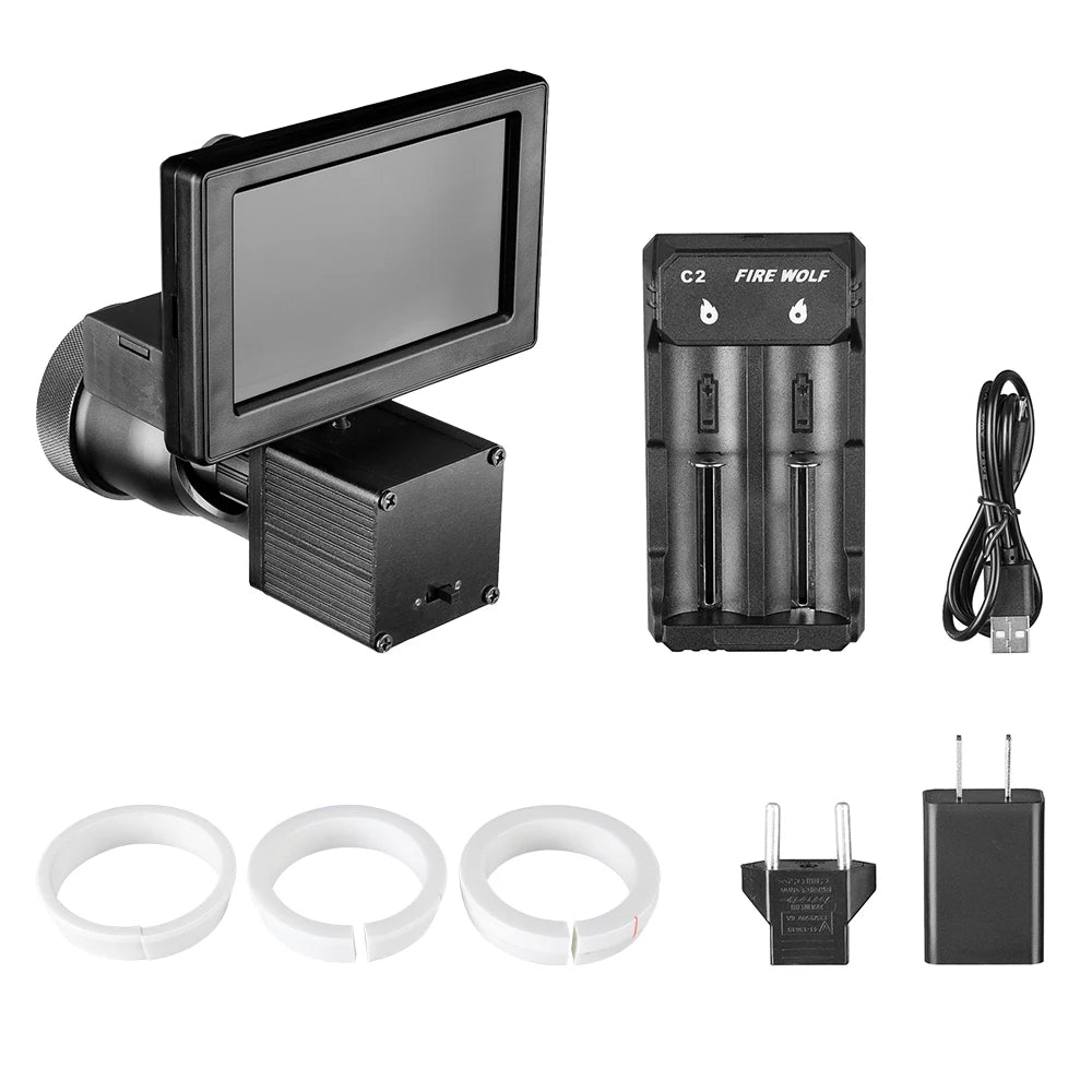 Fire Wolf Night Vision 4.3 Inch Display Siamese Scope Video Cameras Infrared illuminator Riflescope Hunting Optical