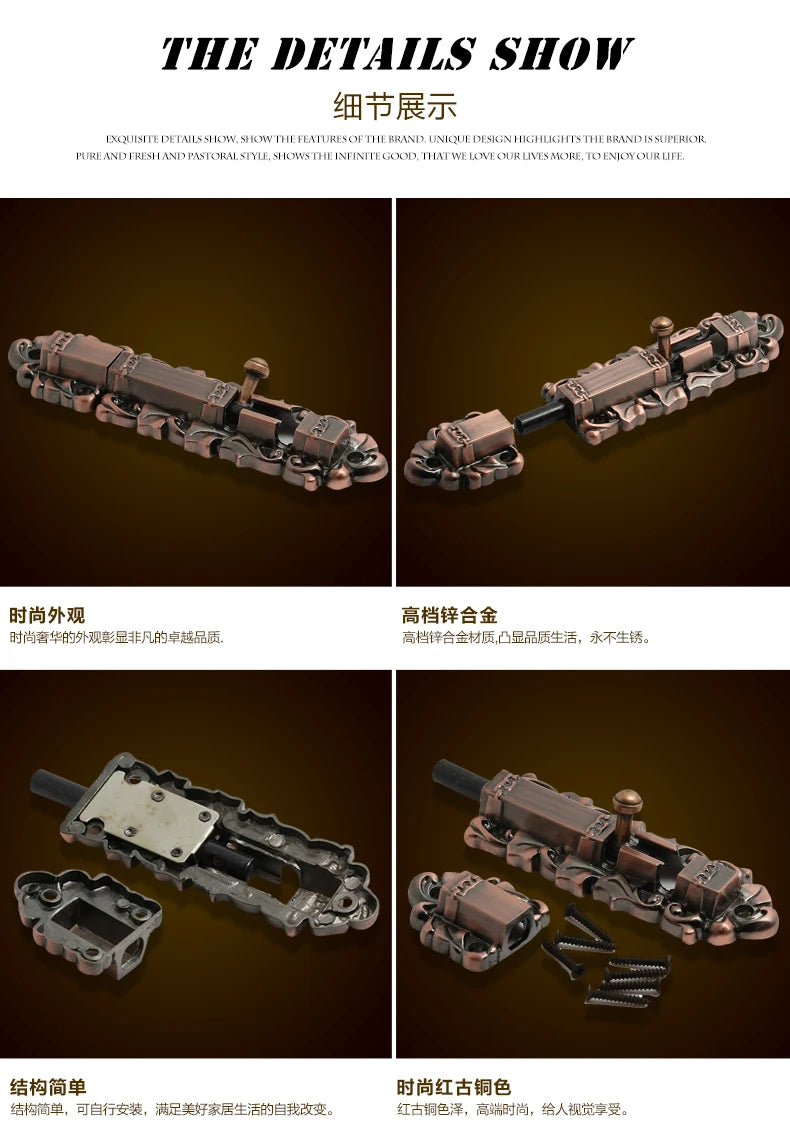 Door gate latch antique copper door bolt classical wooden metal window ventana doors pestillo puerta travas portas pin 151-250mm