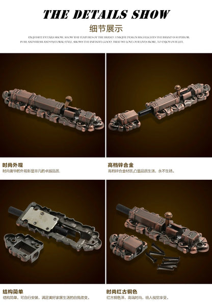 Door gate latch antique copper door bolt classical wooden metal window ventana doors pestillo puerta travas portas pin 151-250mm