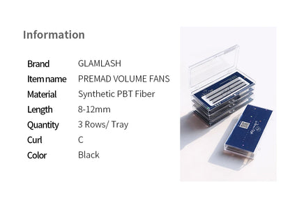 GLAMLASH A/M Natural Cluster Fishtail Type Dovetail Eyelash Extension Premade Volume False Grafted Thick Spikes Lash Soft Makeup