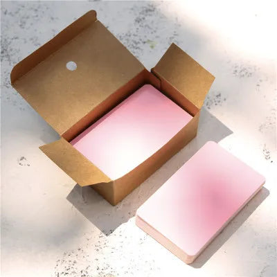 100pcs/box Kraft paper card color blank business card message thank you card writing card label bookmark learning card