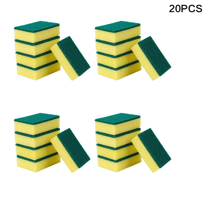 20/30pcs Dishwashing Sponge Kitchen Nano Emery Magic Clean Rub Pot Rust Focal Stains Sponge Removing Kit Cleaning Brush Sponges