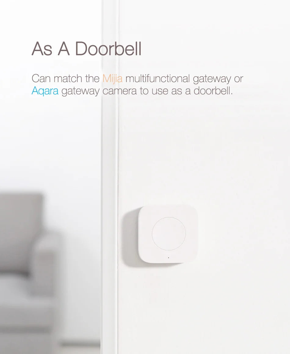 Aqara Wireless Mini Switch Zigbee Connection Versatile 3-way Control Button for Smart Home Devices Compatible with Apple HomeKit