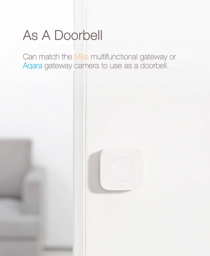 Aqara Wireless Mini Switch Zigbee Connection Versatile 3-way Control Button for Smart Home Devices Compatible with Apple HomeKit