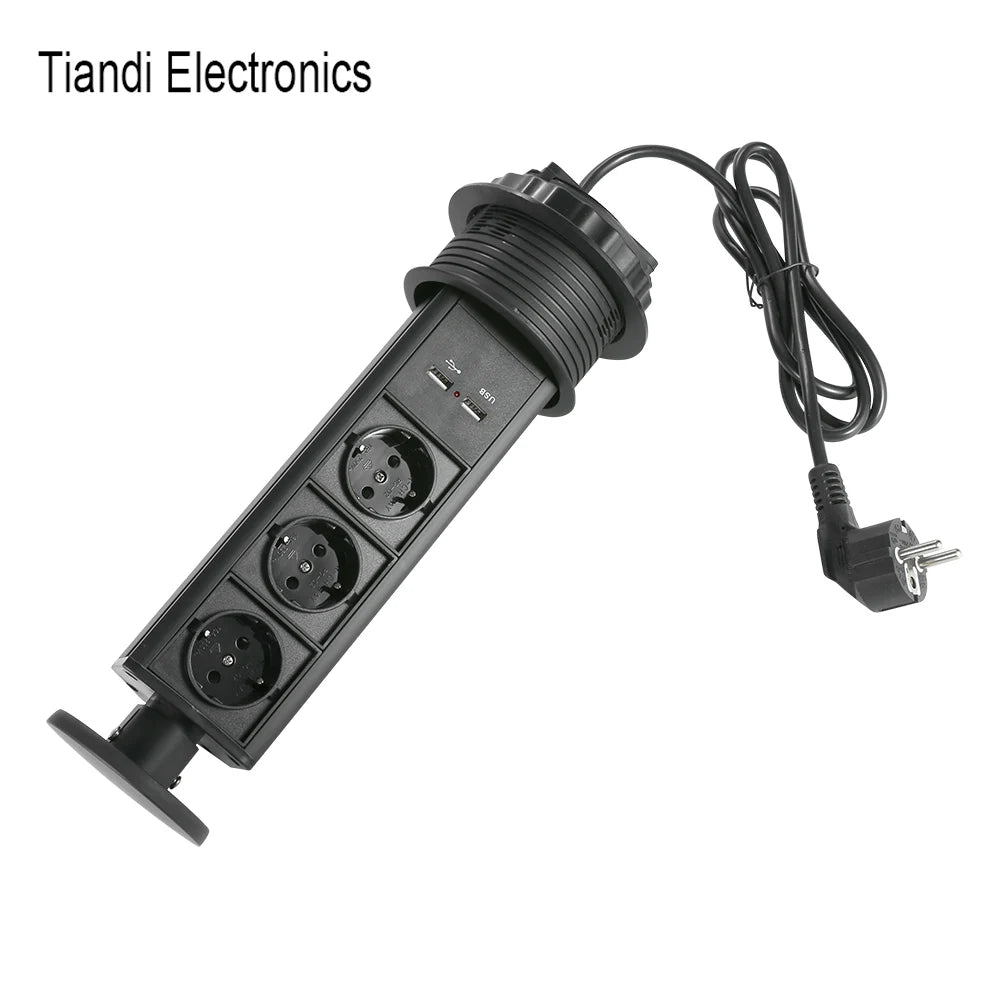 Pop up the socket; Embedded desktop socket; 3-digit AC power USB-A/C Supercharging PD 20W; Used for conference desks, kitchen an