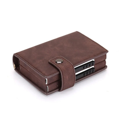 PUOU Double Card Wallet Aluminium RFID Blocking Metal Card Package Card Holder Credit Card Case Men Card ID Holder Card Box