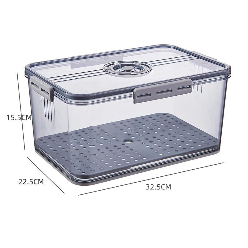 1PCS Timekeeping Kitchen Fridge Organizer Storage Box Lid Refrigerator Thickened Food Pantry Storage Drawer Box Containers Tools