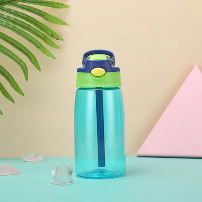 480ml Water Bottle With Straw Kids Girls Portable Travel Bottles Gym Sports Fitness Cup Summer Cold Water Juice Drinking Bottle