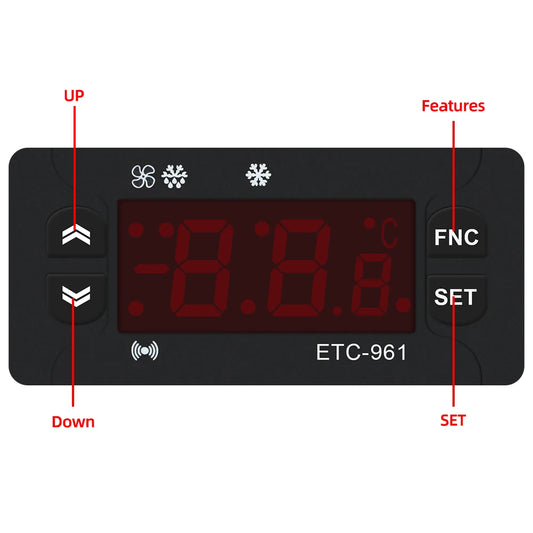 ETC-961 Mini Temperature Controller 220v Microcomputer Thermostats Digital Thermostat Refrigeration Alarm Wtih NTC Sensor