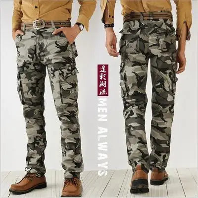 2024 Mens Trousers Autumn Army Green Fashion Men Cargo Pants Male Camouflage Pants size 38
