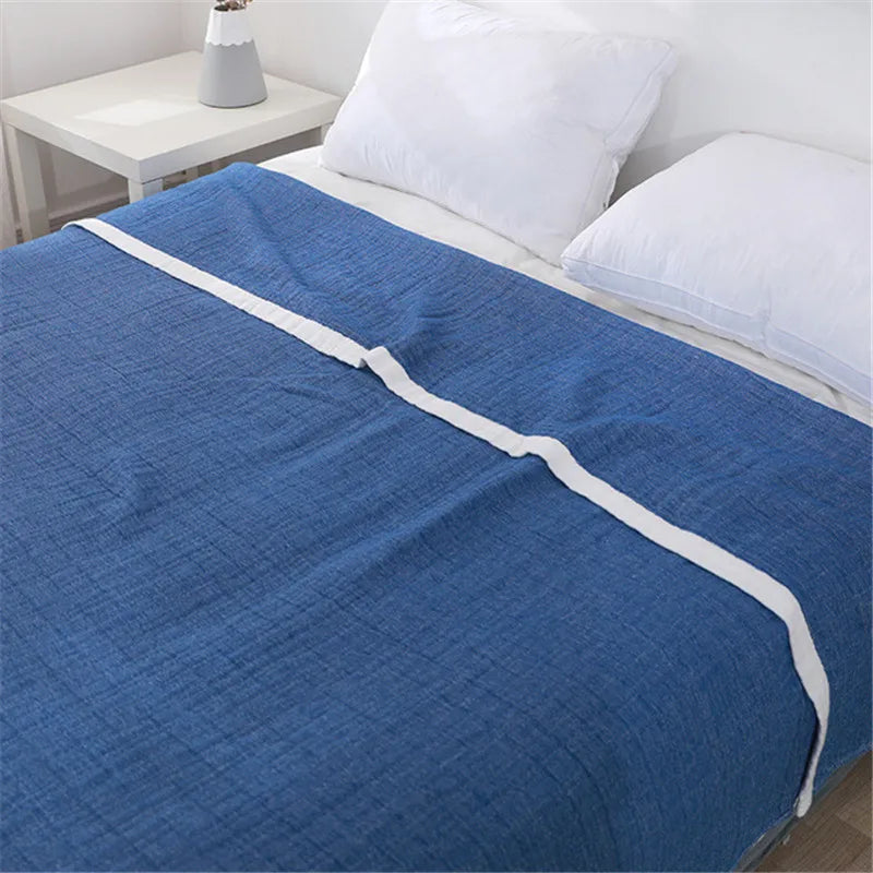 Summer Blankets 4 Layers Muslin Cotton Bedspread Blanket 150x200cm 200x230cm Soft Office Home Bedding Sleeping Quilt Blanket