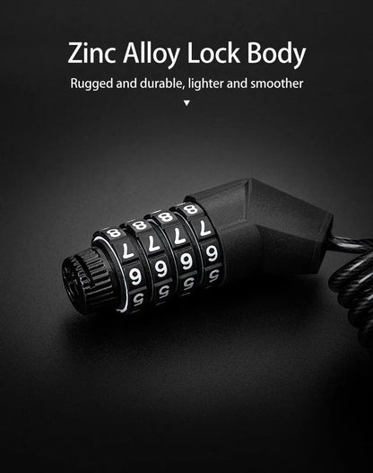 ROCKBROS Mini Password Lock Anti-theft Bicycle Durable Steel Wire Lock Helmet Lock Chain Bike Frame Lock Bike Accessories