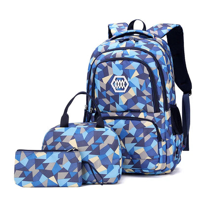 School Bags for Teenagers Girls Schoolbag Large Capacity Boys Printing School Backpack Set Rucksack Bagpack Kids Cute Book Bags