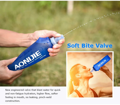 AONIJIE Soft Flask Water Bottle Folding Collapsible Water Bags TPU Free For Running Hydration Pack Waist Bags SD09/10 250/500ml