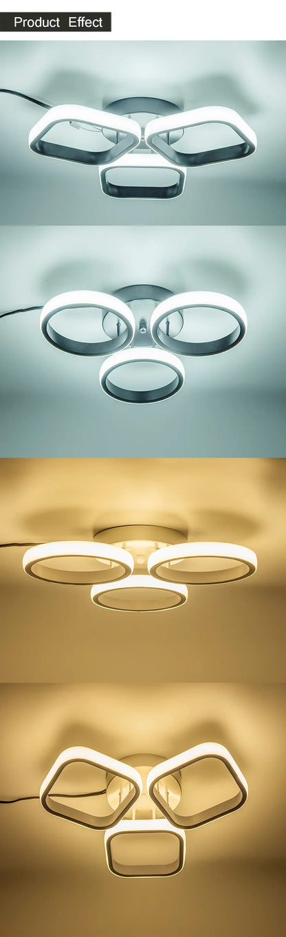 LED Ceiling Light Modern 3 Rings Ceiling Lamp for Bedroom Living Room Bathroom Entrance Corridor Ceiling Kitchen Lighting
