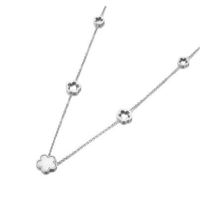 Trendy Stainless Steel White Shell Plum Flower Bohemia Party Earrings For Women Original Design Jewelry kolczyki