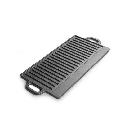 Cast Iron Outdoor Baking Tray Double-sided Skillet frying pan Iron Plate Cast Iron Pan BBQ Griddles Cookware