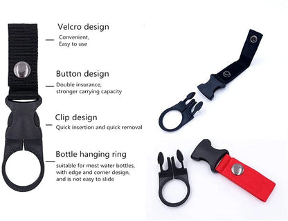 Tactical Water Hanger Outdoor Gear Clip Carabiner Water Bottle Buckle Hook Holder Keychain Belt Webbing Strap for Hiking Camping