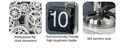 A Flipping Clock with Page Turning Automatically for Modern Home Decoration Full of Sense of Technology Retro Table Clock