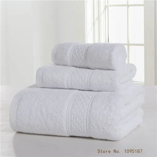 Towel Set 100%Cotton Terry Cloth Face+Bath+Hand Towels for Home Hotel Bath Room Adult Kids, 70*140cm Grey White Beach Towel