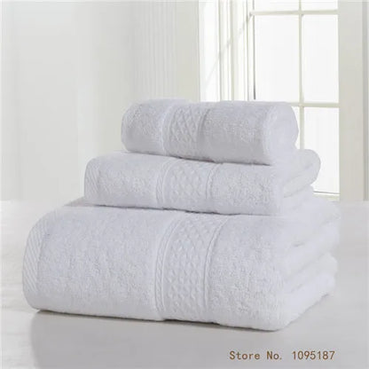 Towel Set 100%Cotton Terry Cloth Face+Bath+Hand Towels for Home Hotel Bath Room Adult Kids, 70*140cm Grey White Beach Towel