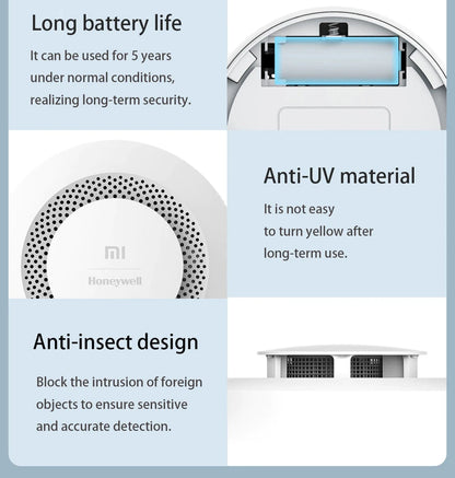 Xiaomi Smoke Detector Honeywell Sensor Fire Alarm Audible&Visual Alarm Work With Bluetooth-compatible Gateway Smart Remote APP