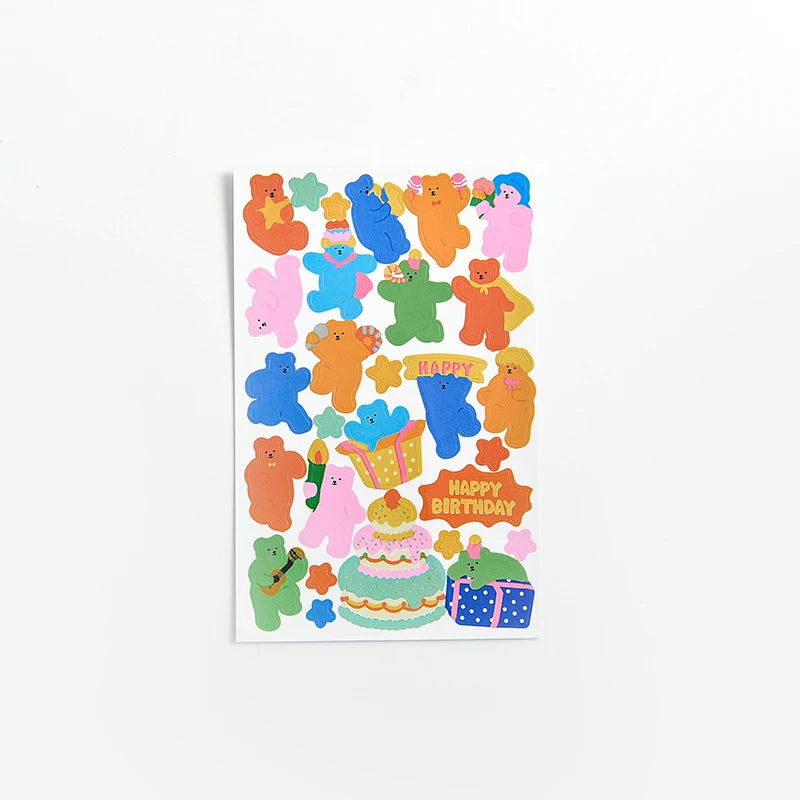 Mohamm 1Pc Animal Friends Series Stickers Decoration Scrapbooking Paper Creative Stationary School Supplies