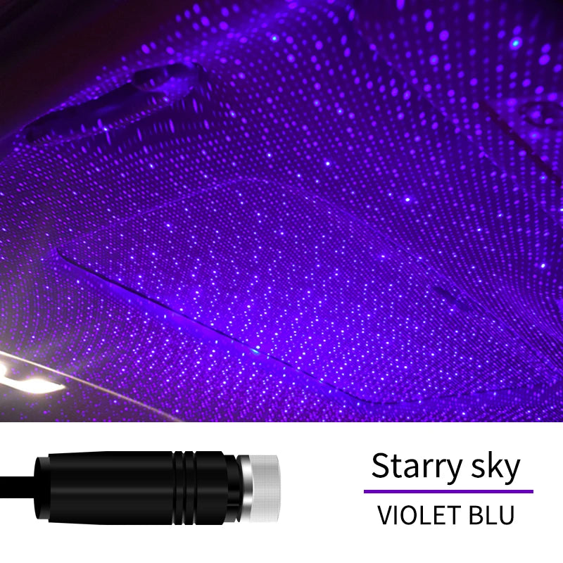 USB Decorative Lamp Adjustable Car Interior Decor Light Romantic LED Car Roof Star Night Light Projector Atmosphere Galaxy Lamp