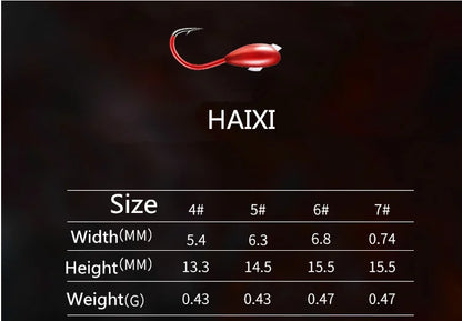 Fishing Overturned Hook 45 Degree Inclined Hole Through Traditional Barbed Hooks Red Worm Jig Head Lot 10 Pieces Sale