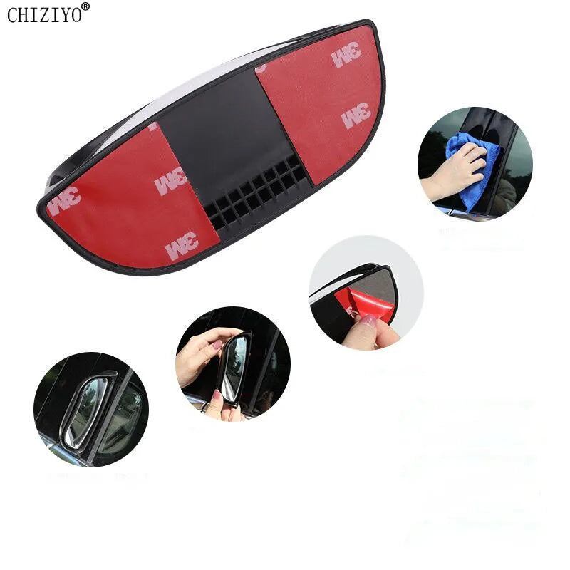 Universal Car Rear View Mirror Wide-angle Blind Spot Mirror B Pillar Rear Seat Auxiliary Observation Mirror Safety Driving