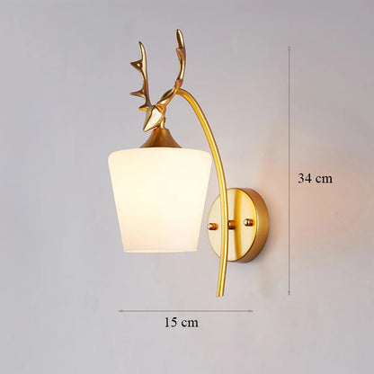 Decorative Modern Wall Lamp with Glass Shade Bedside Bedroom Loft Design Up Down Iron Led Wall Lights Gold for Home Mirror E27