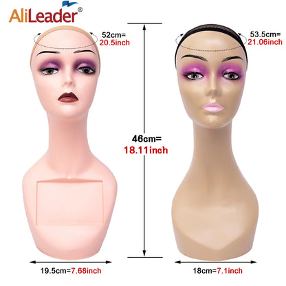 Mannequin Head Without Shoulders Female Head Model Manikin Mannequin Wig Scarf Glasses Hat Cap Display Wig Stand Head Doll Head
