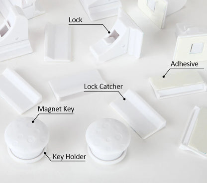 HONTUSEC Kids Security Baby Lock Magnetic Child Lock Cabinet Drawer Door Lock Children Protection Lock No Drilling Baby Lock