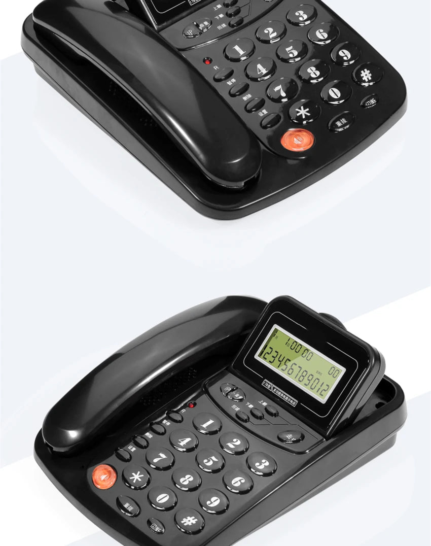 Caller ID Home Landline with Loud Ringtone for Elderly, Corded Desk Phone, Wall Mountable Fixed Landline Telephone