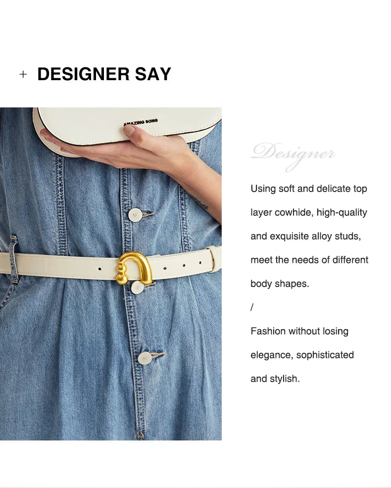 Amazing Song Metal Nail Buckle Belt Shirt Belt Women’s Belt Jean Waist Dress Belt Studs Belt Accessories