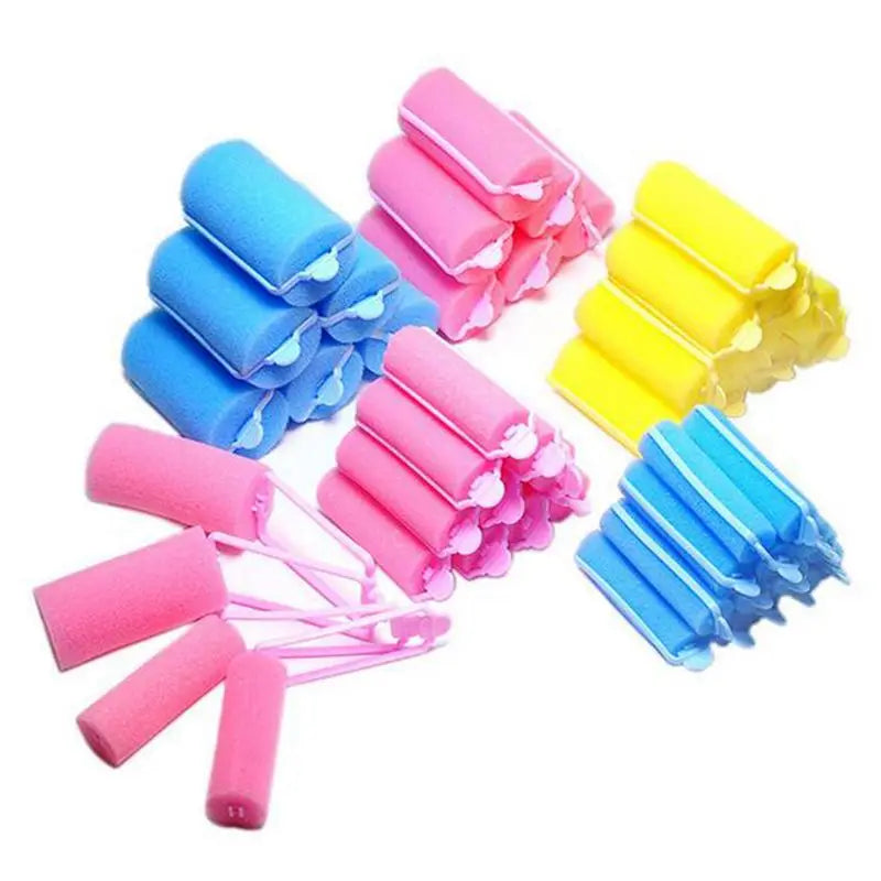 2 Packs 20mm Sponge Hair Rollers Foam Curlers with Buckle Soft Pillar Locking Closure Curling Cute Roller Wave Formers Hair 1544