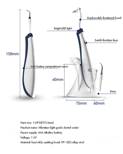 Water Flosser Cordless Dental Oral Irrigator for Teeth with LED Light and 3 / 5 Jet Tips, 4 Modes, Dental Calculus Remover