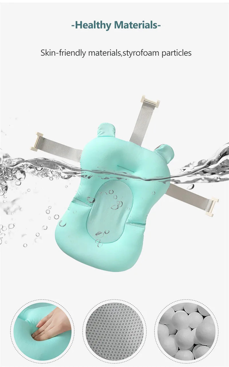 Baby Shower Bath Tub Pad Non-Slip Bathtub Mat Newborn Safety Security Bath Support Cushion Animal Soft Pillow Care Accessories