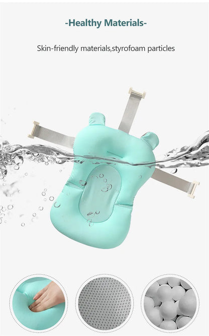 Baby Shower Bath Tub Pad Non-Slip Bathtub Mat Newborn Safety Security Bath Support Cushion Animal Soft Pillow Care Accessories