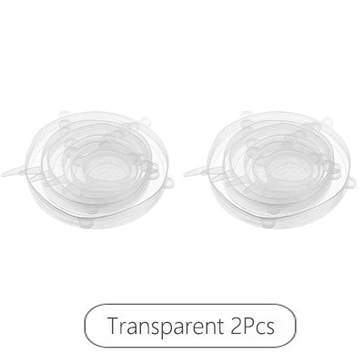 LMETJMA 6/12PCS Reusable Silicone Stretch Lids Kitchen Fresh Keeping Covers Compression Universal Silicone Stretch Lids KC0338