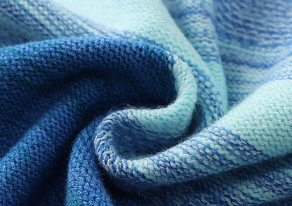 Oversized Sweater Women 2025 Fashion Rainbow Striped Embroidered Letters Knitted Pullovers Loose Casual Streetwear Tops C-119