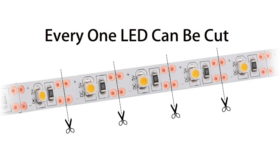 LED Strip Light 2835 5050 USB Bluetooth Flexible Lamp Tape 3key Sound Sensor RGB Ribbon 1M 2M 3M 4M DC5V Decoration TV BackLight