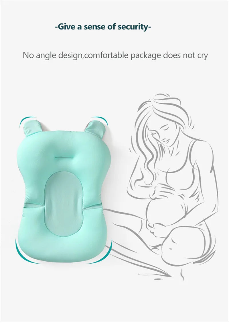 Baby Shower Bath Tub Pad Non-Slip Bathtub Mat Newborn Safety Security Bath Support Cushion Animal Soft Pillow Care Accessories
