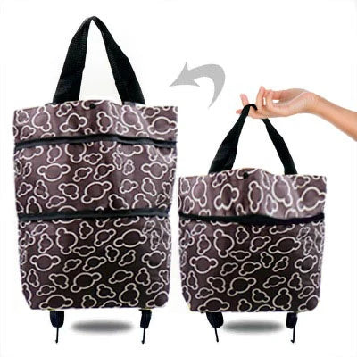 Portable Folding Reusable Shopping Bags Small Pull Cart Buy Shopping Trolley Bag With Wheels Fruit Vegetables Bag Food Organizer
