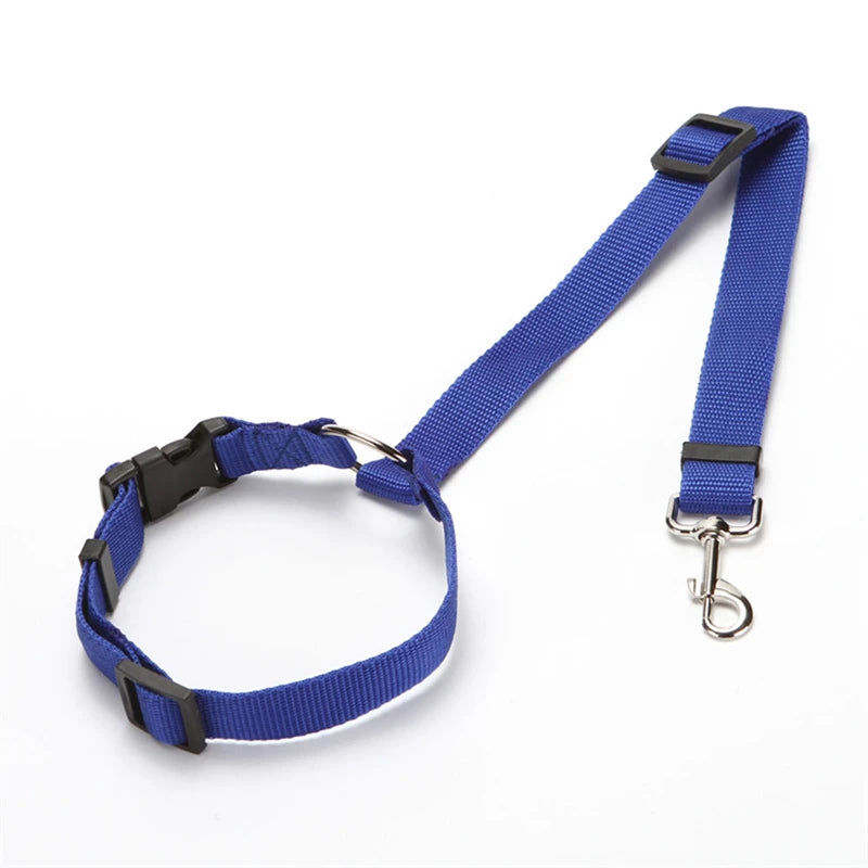 Nylon Safety Belt for Dogs Solid Color Two-in-one Pet Car Seat Belt Leash Adjustable Dog Harness Collar Products Pet Accessories