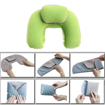 Hot Inflatable Travel Neck Pillow Soft Air U Shaped Car Head Rest Support for Travel Office Nap Head Rest Cushion Neck Pillow