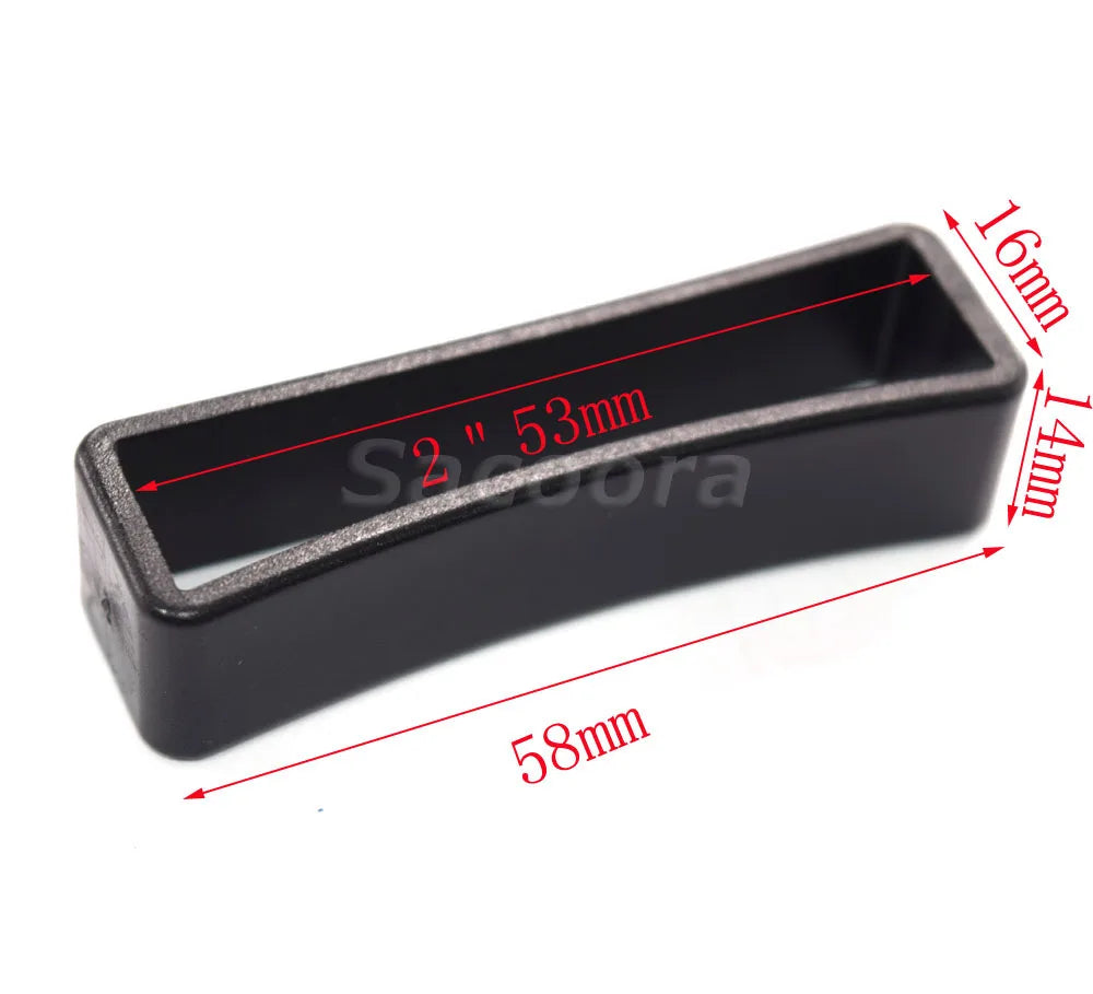 10pcs/pack Plastic Belt Loop Keeper Square Loop Leather Belt Buckle Harness Backpack Straps Black