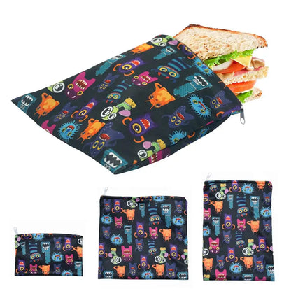 3pcs/set Reusable Food Storage Bags Leakproof Freezer Bag Reusable Sandwich Bags Snack Bag Lunch Bread Bag For Food Container