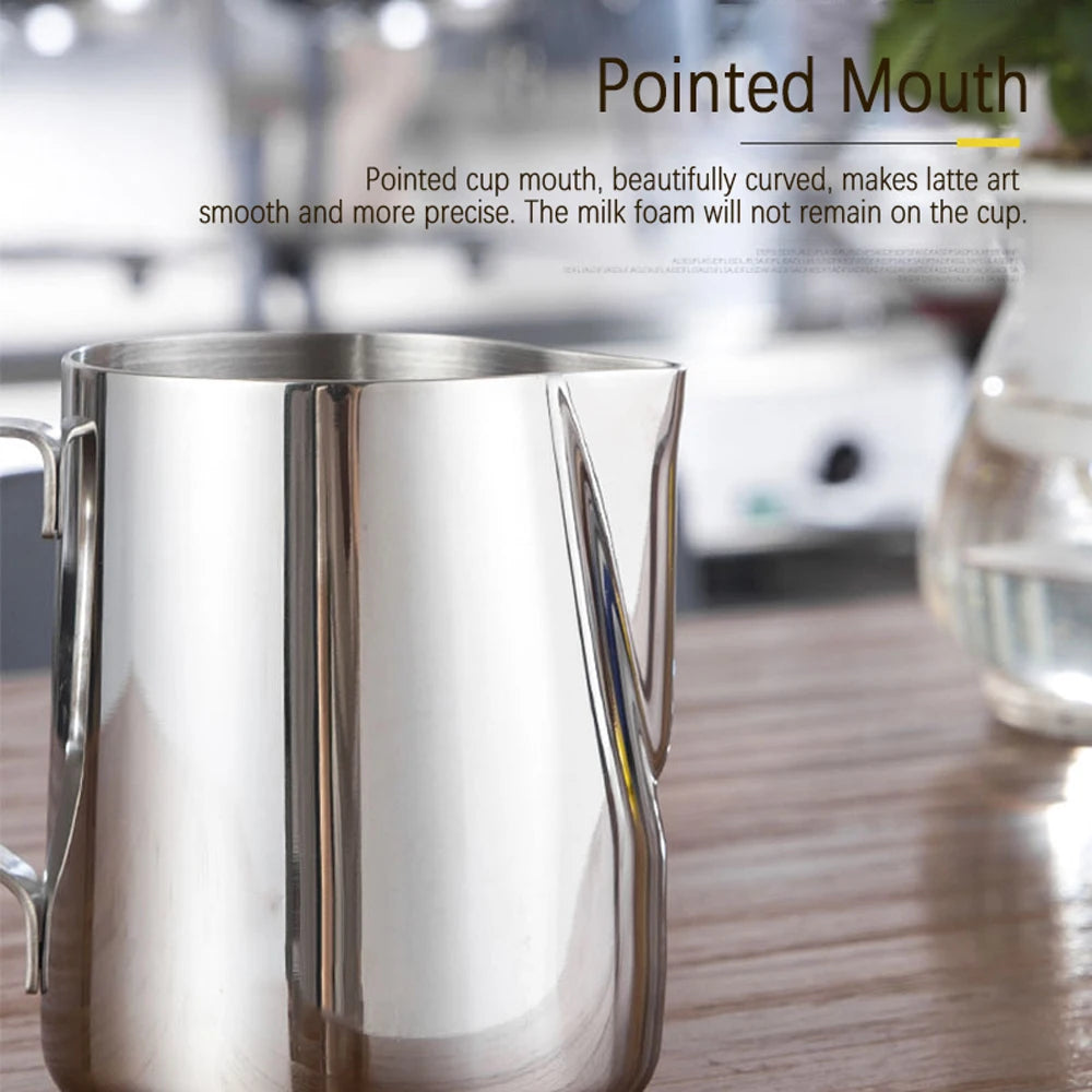 Coffee Latte Milk Frothing Jug Milk Frother Pitcher Stainless Steel Jug Espresso Barista Pitcher Milk Pot Coffee Accessories